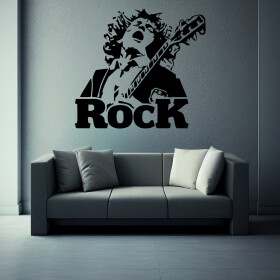Veselá Stena Samolepka Angus Young AC/DC Farba: čierna, Veľkosť: 40 x 37 cm
