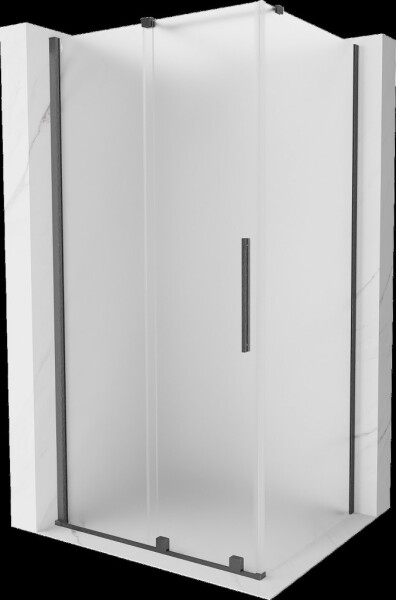 MEXEN/S - Velár sprchovací kút, posuvné dvere 130 x 90, dekor, grafit kartáčovaná 871-130-090-31-66