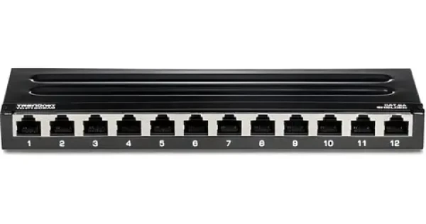 Trendnet TC-P12C6AS čierny / Patch panel / 12 portov / Cat6a tienený / 10" / 0,5U (TC-P12C6AS)