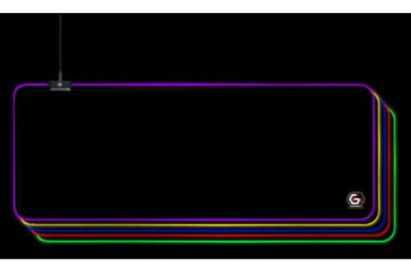 Gembird MP-GAMELED-L čierna / Herná podložka pod myš / RGB / látková / 300 x 800 x 4 mm (MP-GAMELED-L)