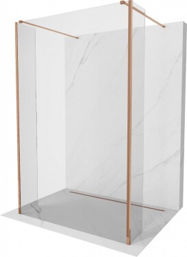 MEXEN/S - Kyoto Sprchová zástena WALK-IN voľne stojaca 95 x 30 x 30, transparent, ružové zlato 800-095-030-222-60-00-030