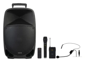 Fonestar MALIBU-315 čierna / Párty reproduktor / 250W / Bluetooth / USB / 2x MIC / AUX / FM / microSD (jm315)