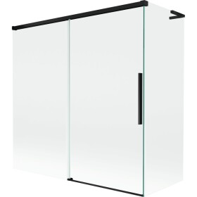 MEXEN/S - Rox L vaňová zástena 2-krídlová posuvná 160 + 75 x 150, transparent, čierna 8C9L-160-075-70-00
