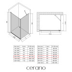 CERANO - Sprchovací kút Antelo L/P - 6 mm - chróm, transparentné sklo - 100x70x190 - otočný CER-8050BD7503