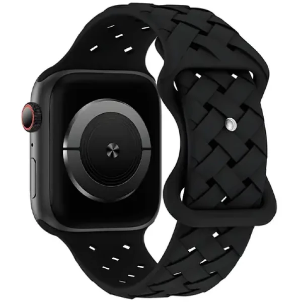 Beline Silicone Woven čierna / Remienok pre Apple Watch / 38/40/41 mm / Obojstranný