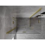 MEXEN/S - Mist-F Duo sprchovací kút skladacie dvere ľavá 75 x 70, transparent, zlato kartáčovaná 8A6-075L-070P-55-00