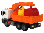 Mamido Smerná auto so žeriavom, frikčný pohon, zvuky, oranžová 1:16