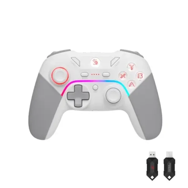 A4Tech Bloody GPW70 biela / Gamepad / PS3 / PC / Switch / Android / 2.4GHz / USB-C (GPW70-WH)
