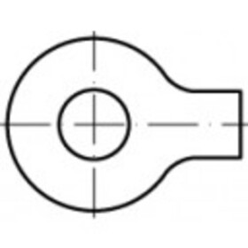 Podložka plochá s lalokom 6.4 mm ocel glavanizované zinkom 100 ks TOOLCRAFT 104585; 104585