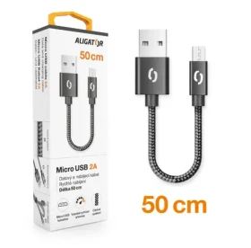 Aligator Dátový kábel Premium 2A / Micro USB 50cm čierny (DATKP35)