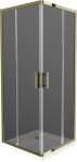 MEXEN/S - Rio sprchovací kút štvorec 90x90, grafit, zlatá + biela vanička so sifónom 860-090-090-50-40-4010G