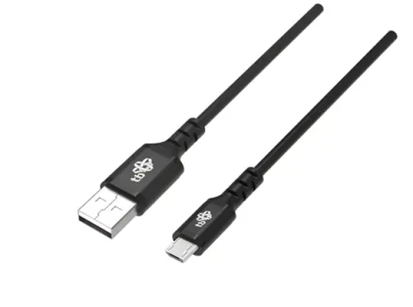 Silikónový kábel USB-A - microUSB čierny / Kábel / Quick Charge / 2 m (AKTBXKU2MISI20B)