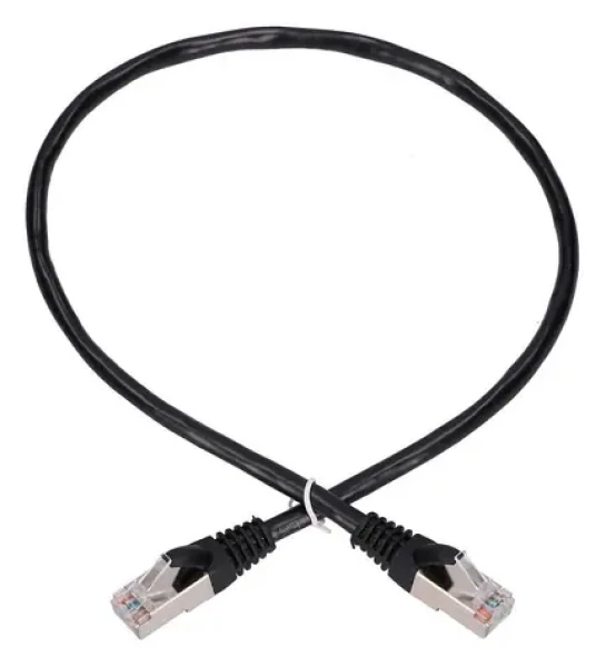 Extralink čierna / Patch kábel / Cat5e FTP / RJ-45 / 0,5 m