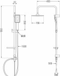 MEXEN/S - X54 sprchový stĺp čierna / chróm 798545491-71