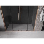 MEXEN/S - Velar L Duo posuvné sprchové dvere 180, grafit, meď kartáčovaná 871-180-003-42-65