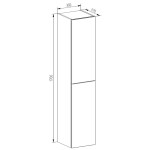 Mereo Aira, kúpeľňová skrinka 170 cm vysoká, ľavé otváranie, biela CN714LN