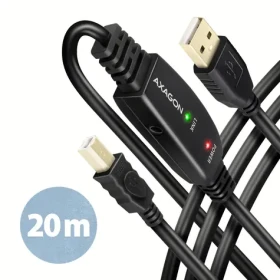 Axagon ADR-220B, USB 2.0 AM - BM aktívny prepojovací / repeater kábel, 20m (ADR-220B)