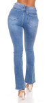 Sexy Bootcut Highwaist Jeans with Slit denimblue