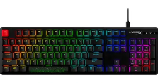 HyperX Alloy Origins PBT čierna / Herná klávesnica / mechanická / HyperX Blue / US / RGB / USB-C
