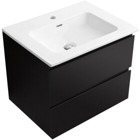 CERANO - Kúpeľňová skrinka Carole - čierna matná + keramické umývadlo Novo - biela lesklá - 71x49,5x46,5 CER-8050BD85862