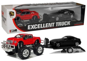 Mamido Súprava vozidla Red Monster Truck čierna BMW Odťahové vozidlo 58 cm