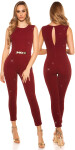 Sexy KouCla PaRtY TimE Glitter Jumpsuit BORDEAUX XS