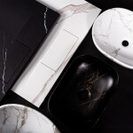REA - Závesná WC misa vrátane sedátka Carlos Nature Marble REA-C6606