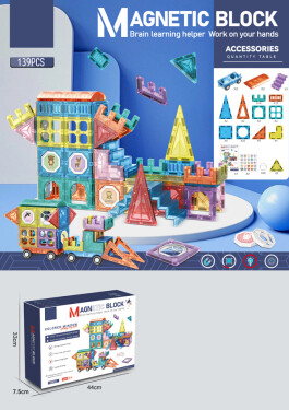 Mamido Mamido Farebná magnetická stavebnica s autíčkami 139 dielikov MT1590