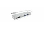 IcyBox IB-HUB1413-CR USB Hub strieborná / 2x USB 3.0 / 1x USB-C / čítačka kariet microSD / dopredaj (IB-HUB1413-CR)