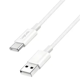 LogiLink USB-A - USB-C biela / Nylonový kábel / USB 2.0 / 60 W / 1,5 m (CU0322)
