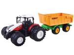 Mamido Elektrický traktor na diaľkové ovládanie, gumové kolesá + príves RC0601