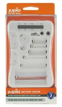 JUPIO Battery Tester / Tester batérií / N, AA, AAA, C, D, 9V, V3, 2CR4, P2, 2, 123A (JBT0010)