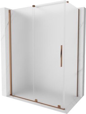 MEXEN/S - Velár sprchovací kút, posuvné dvere 140 x 85, dekor, ružové zlato 871-140-085-31-60