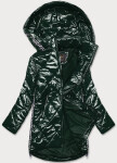 Ľahká zelená lesklá dámska bunda s lemovkami (LD7258BIG) odstíny zelené 50