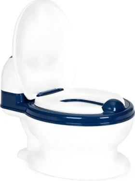 ECOTOYS Detská toaleta bielo-modrá / Nočník / sklápacia doska / odnímateľná nádoba / od 6 mesiacov (HA-P05 BLUE)
