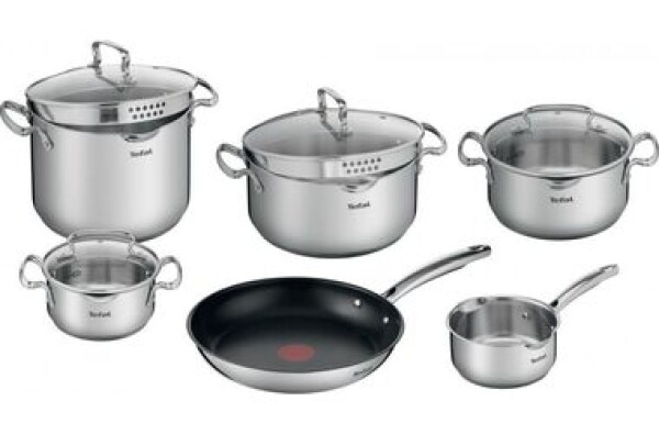 Tefal Duetto+ G732SA55 sada nerezového riadu 10 ks / 4x hrniec / 4x pokrievka / 1x rajnica / 1x panvica (G732SA55)