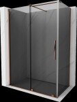 MEXEN/S - Velár sprchovací kút, posuvné dvere 150 x 90, grafit, ružové zlato 871-150-090-41-60