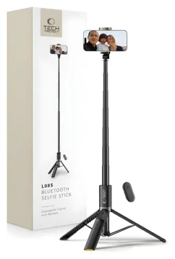 Tech-Protect L08S čierna / Selfie tyč so statívom (5906302308286)