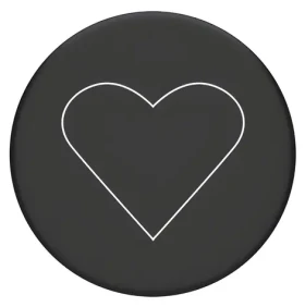 PopSockets 2 White Heart Black / Držiak telefónu / Skladacie madlo a stojanček (800667)