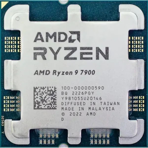 AMD RYZEN 9 7900 @ 3.7GHz - TRAY / Turbo 5.4GHz / 12C24T / L3 64MB / AM5 / Zen 4 / 65W (100-000000590)