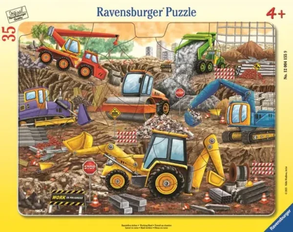 Ravensburger Puzzle: Stavebné stroje v plnom prúde /35 dielikov/ od 4 rokov