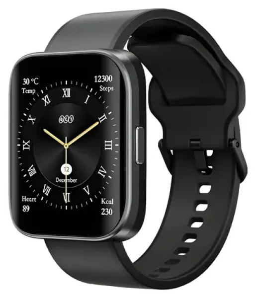 QCY Smartwatch Urban GS (S9) čierna / Chytré hodinky / 1,95 "AMOLED / GPS / Bluetooth / 5 ATM (S9 black Urban GT)