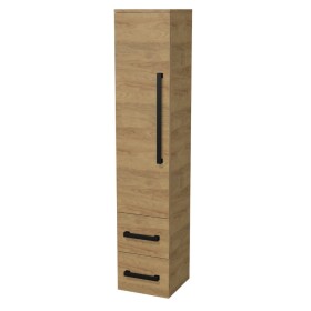 Kúpeľňová skrinka vysoká s čiernou úchytkou SAT Cube Way 35x163x33 cm dub Hickory mat CUBE3CV35DH CUBE3CV35DH