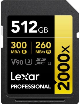 Lexar Lexar SDXC Pro 2000X UHS-II U3 R300/W260 (V90) 512GB
