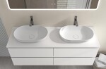 CERANO - Kúpeľňová skrinka Carole + doska pod umývadlo Navira Slim - 18 mm - biela matná - 120x49,8x46 CER-476351