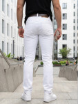 Pánske džínsy slim fit s opaskom biele FashionStreet UX4498 s32