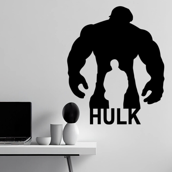 Veselá Stena Samolepka Hulk silueta Farba: černá, Veľkosť: 80 x 97 cm