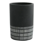 Spirella YUMA kelímok na zubné kefky čierno-biely / polyresin (7610583209948)