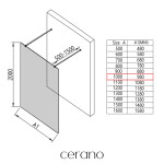 CERANO - Sprchová zástena Walk-in Onyx Duo Ľ/P - 8 mm - hranatá vzpera - chróm, grafitové sklo - 100x200 CER-8050BD1763