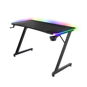 Trust GXT 710 Luminus Pro RGB čierna / Herný stôl / RGB podsvietenie / bezdrôtová nabíjačka / 120x60x74 cm (25419)